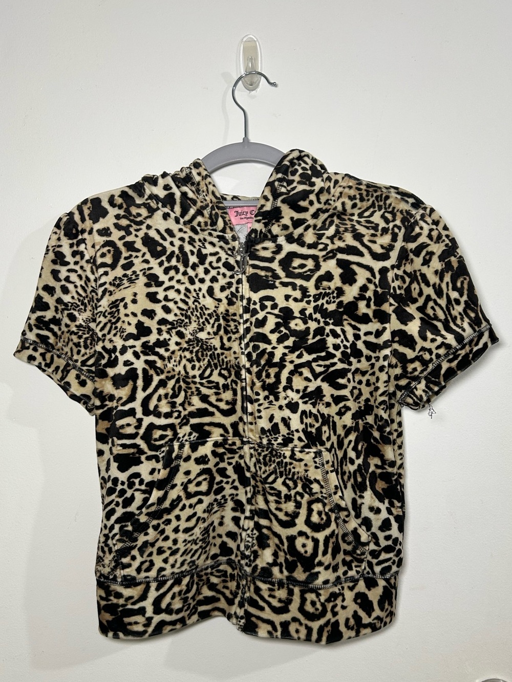 Juicy Couture Ocelot Velour Hoodie Short Sleeve
